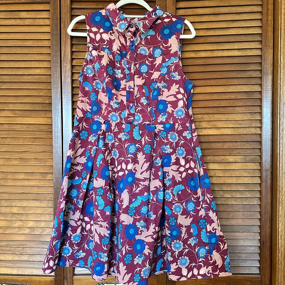 Ixia From Modcloth Collared Button Down Retro Flo… - image 4